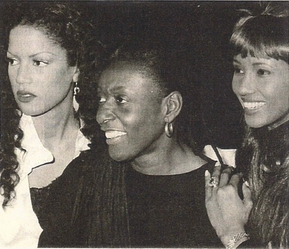 Veronica Webb, Bethann Hardison, and Iman at a 1992 Black Girls Coalition Press conference