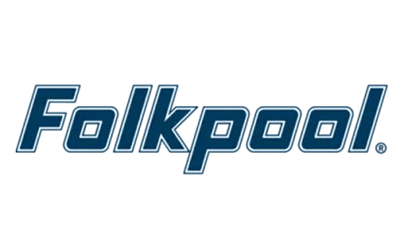 Folkpool logo with stylized text in blue.