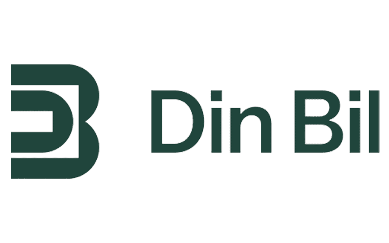 Logo with stylized 'B' and 'D' intertwined next to the text 'Din Bil' in green.