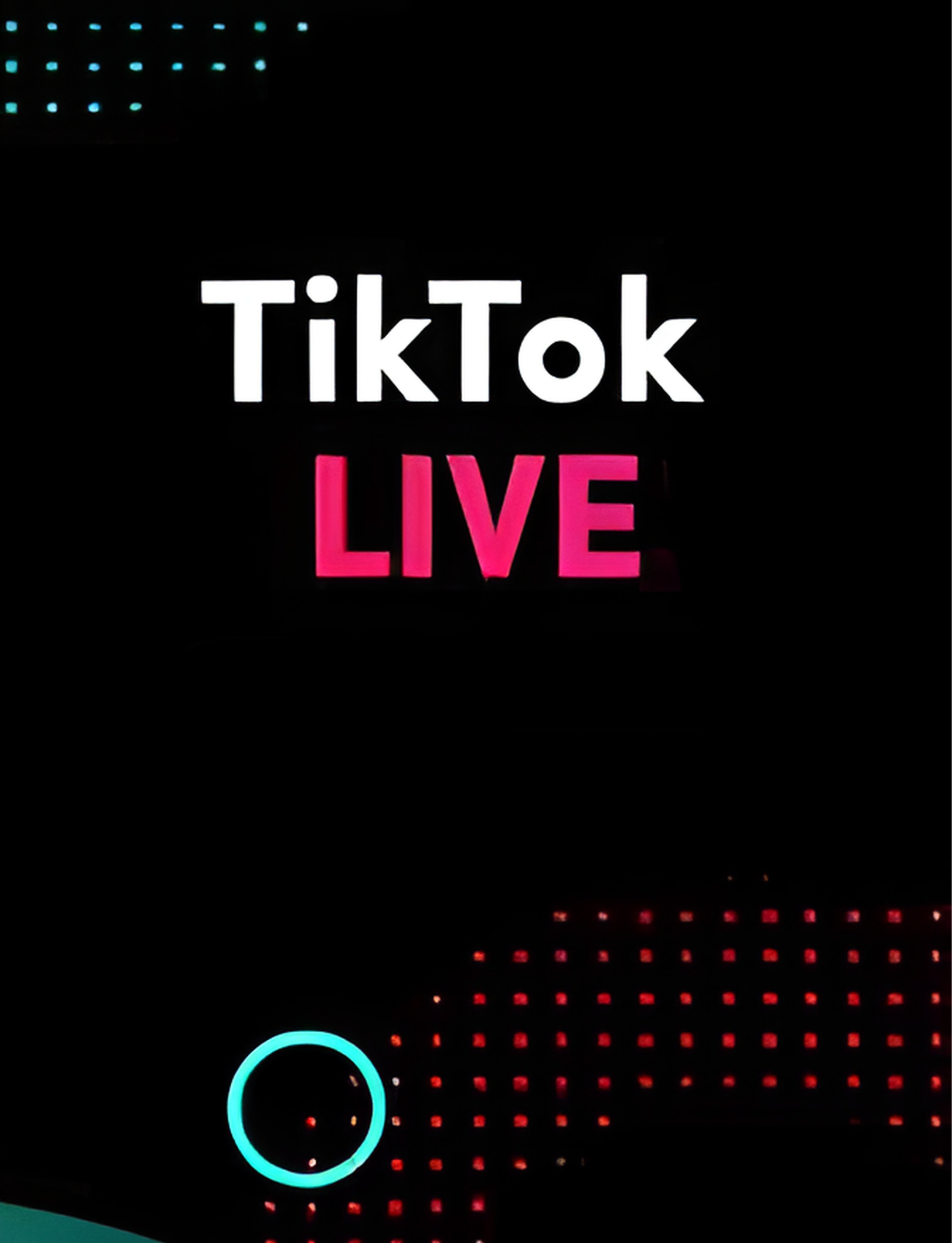 A digital display showing the TikTok logo with