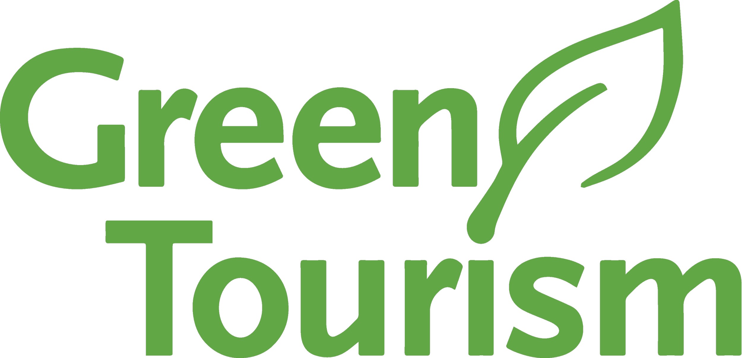 Green and black logo with the words 'Green Tourism' in green text, with a leaf incorporated into the design.