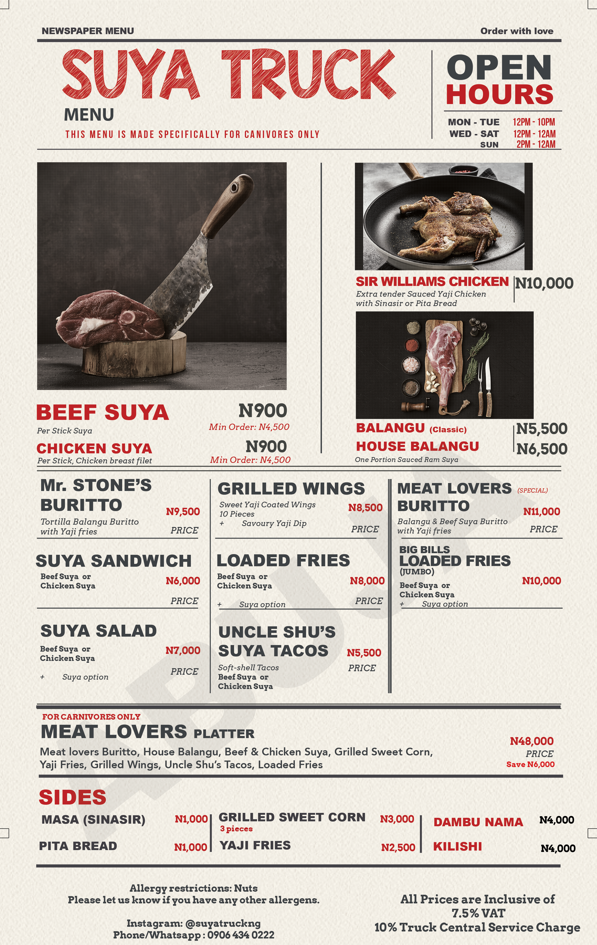 Abuja Menu