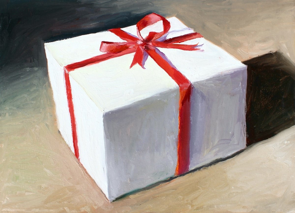 Surprise!, 2023, oil on canvas, 12 x 16 inches, SOLD