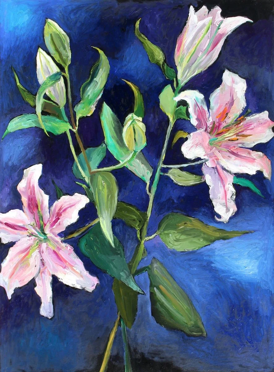 Stargazer Lily, 2024, oil on canvas, 34 x 24 inches