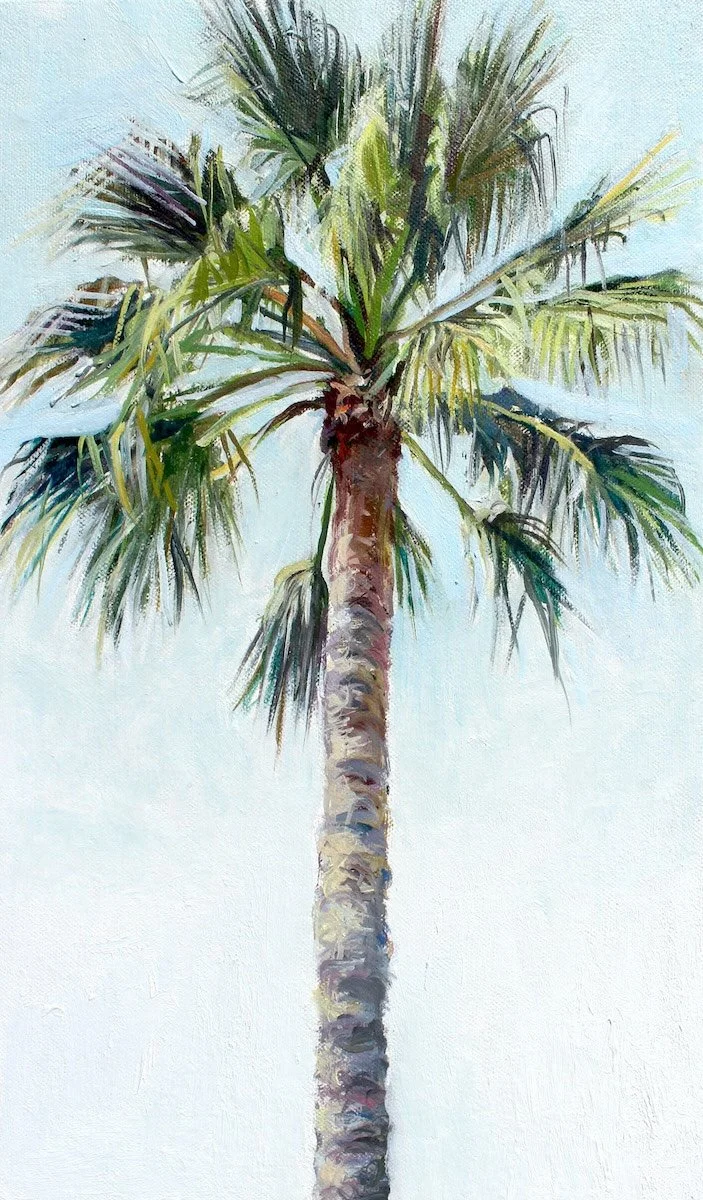 Palm, 2025, oil on canvas, 15 x 9 inches