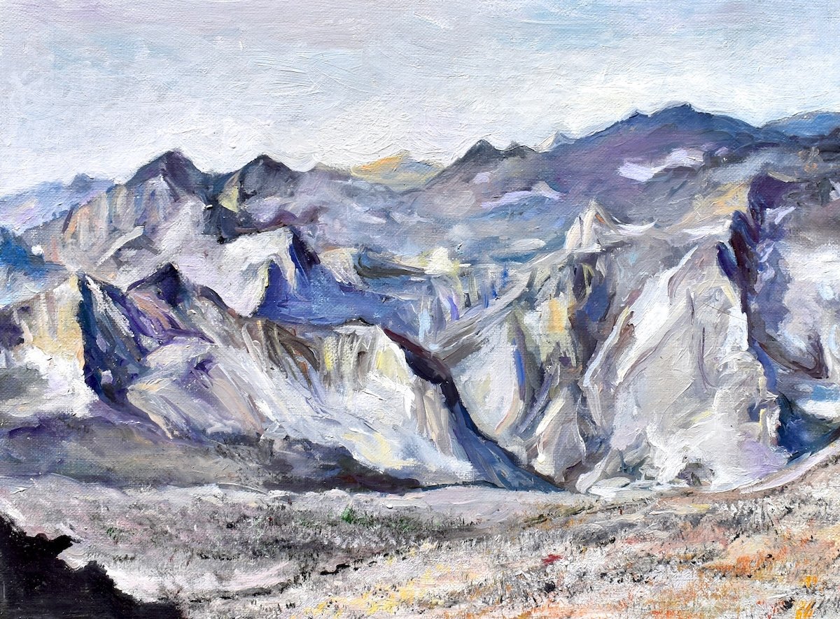 Dusy Basin, 2025, oil on linen, 9 x 12 inches