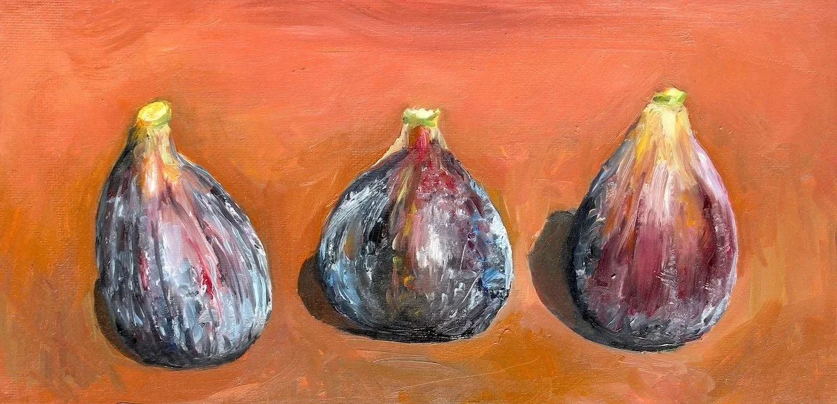 Figs, 2023, oil on canvas, 6 x 12 inches