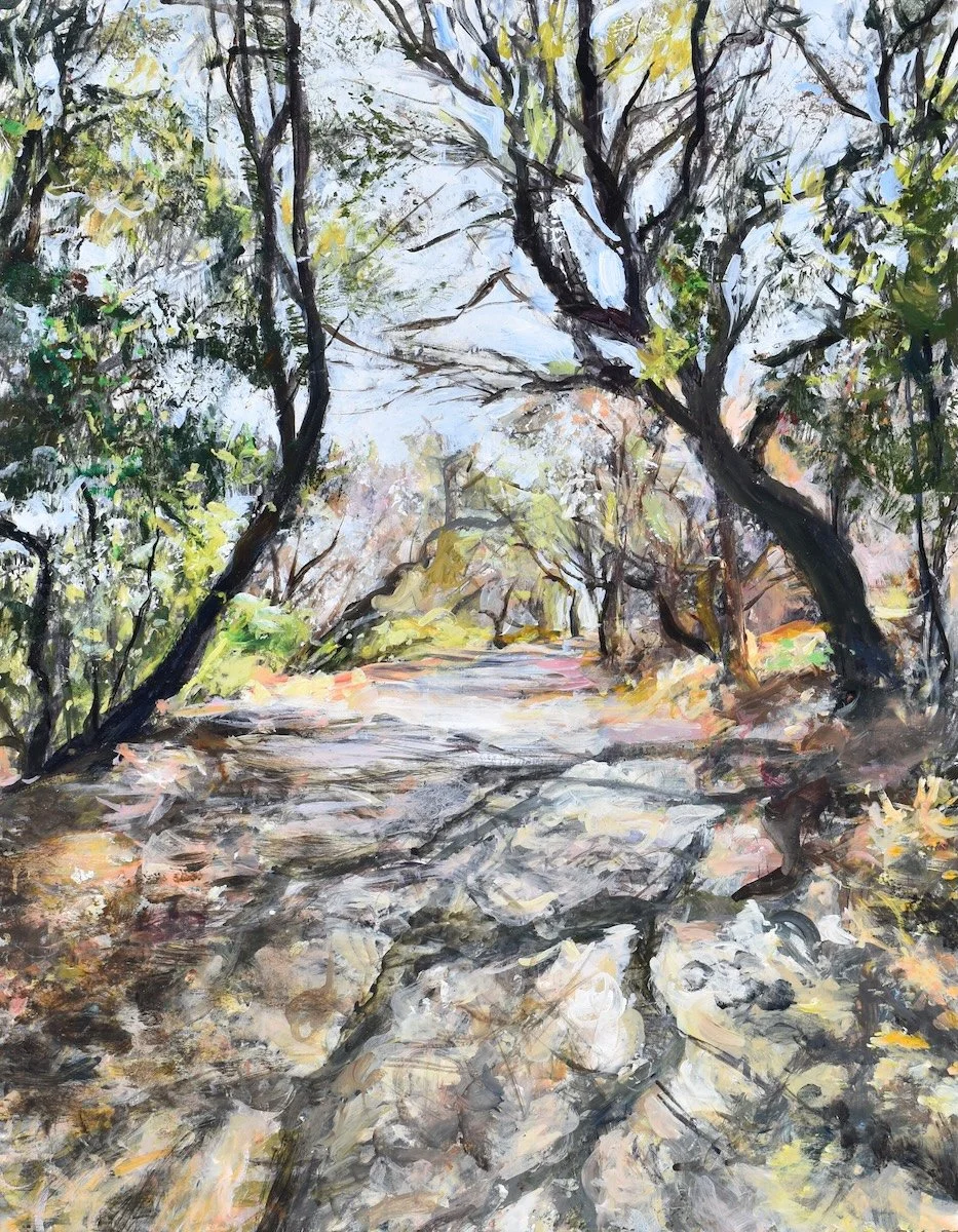 Fire Road, 2021, acrylic on panel, 20 x 16 inches