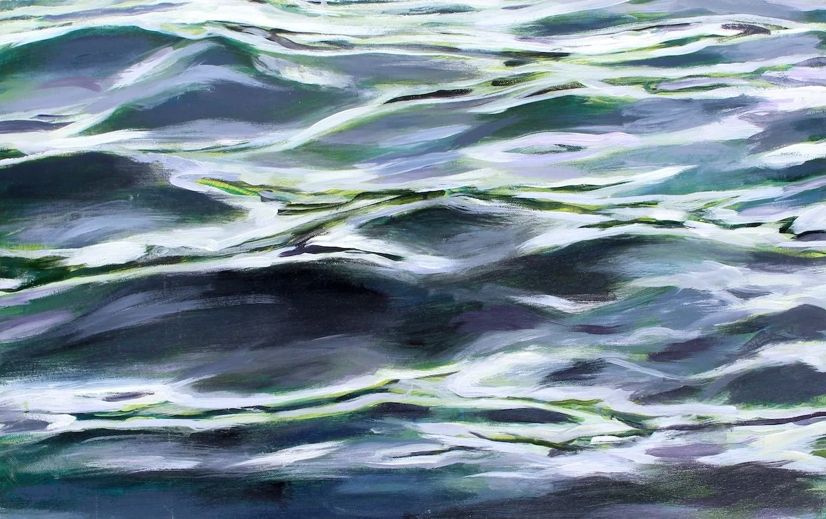 Luminous Water, 2024, acrylic on canvas, 16 x 24 inches