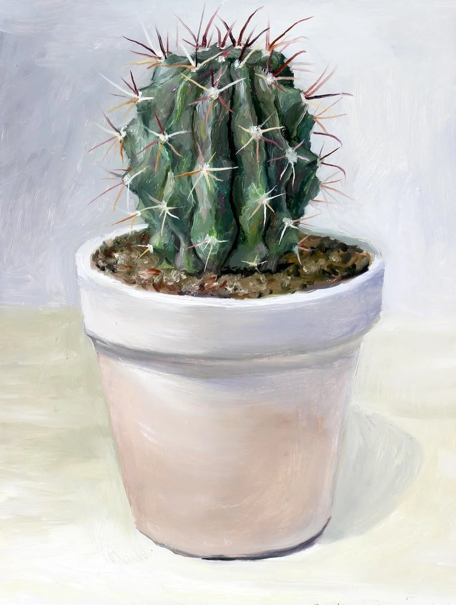 Cactus, 2023, oil on panel, 12 x 9 inches
