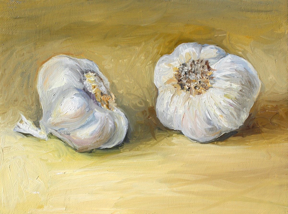 Garlic, 2021, oil on canvas, 6 x 8 inches