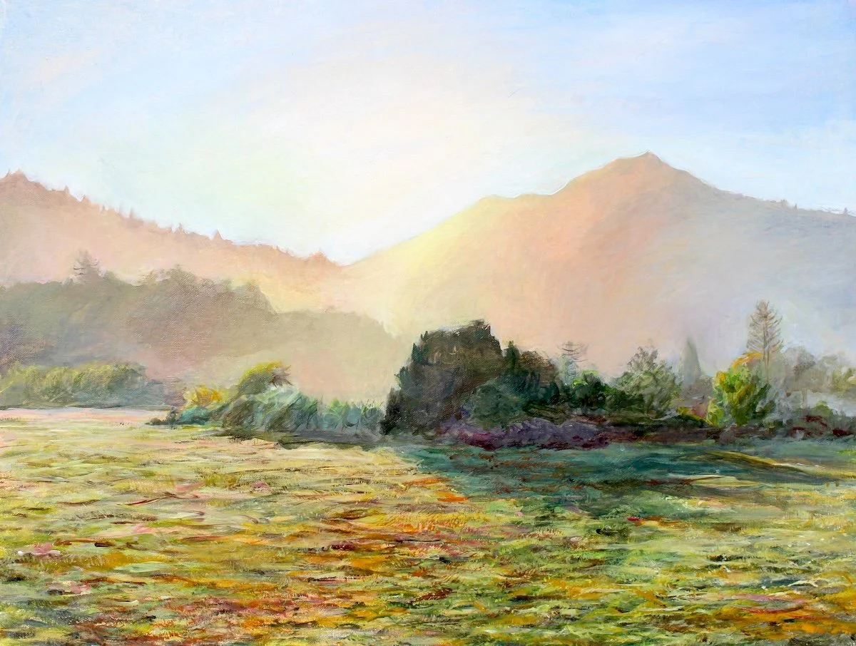 Tamalpais Sunset, 2025, acrylic on canvas, 16 x 24 inches