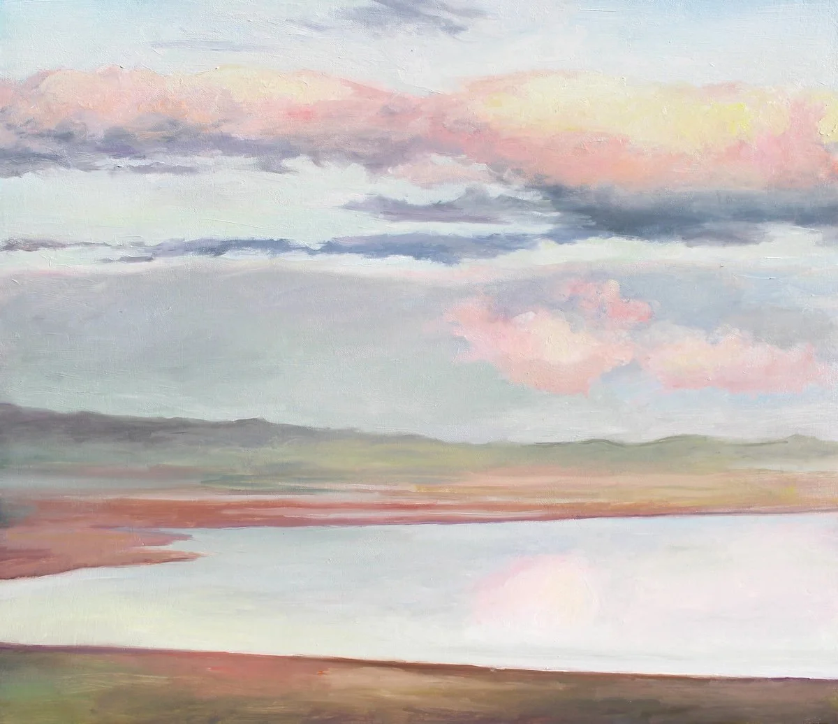 San Pablo Bay Sunset, 2025, oil on canvas, 24 x 28 inches