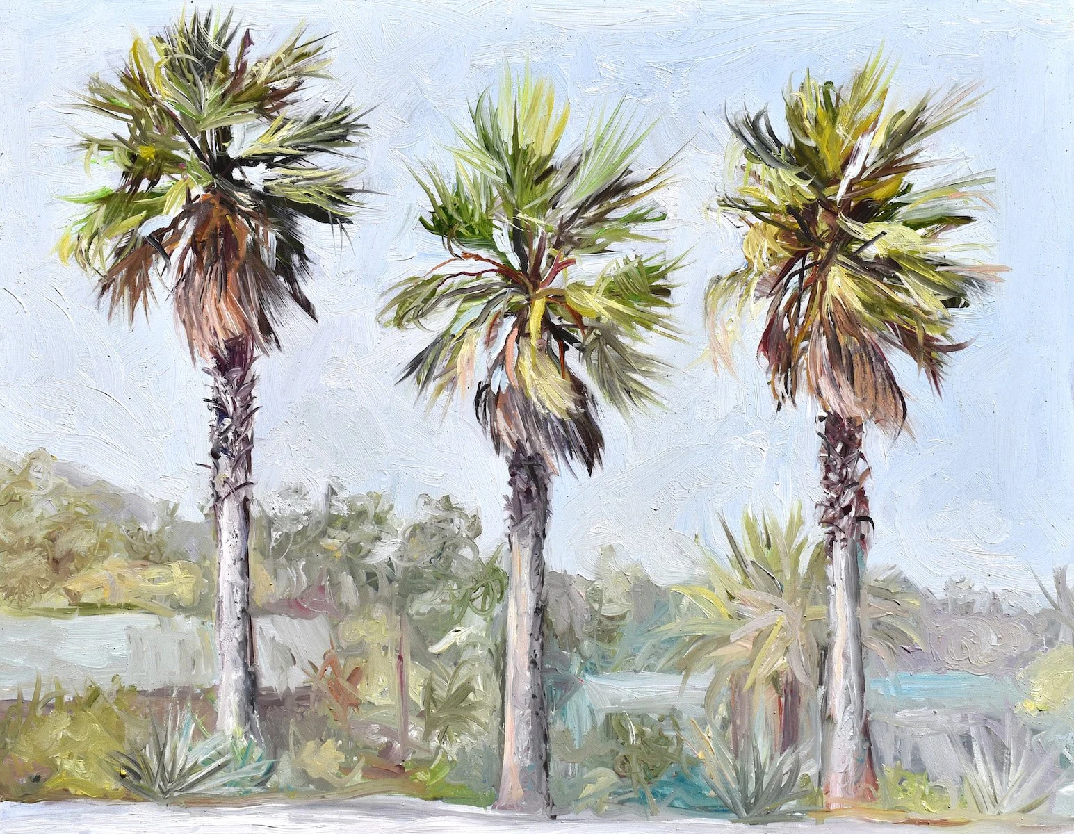 Three Palms, 2026, oil on panel, 11 x 14 inches