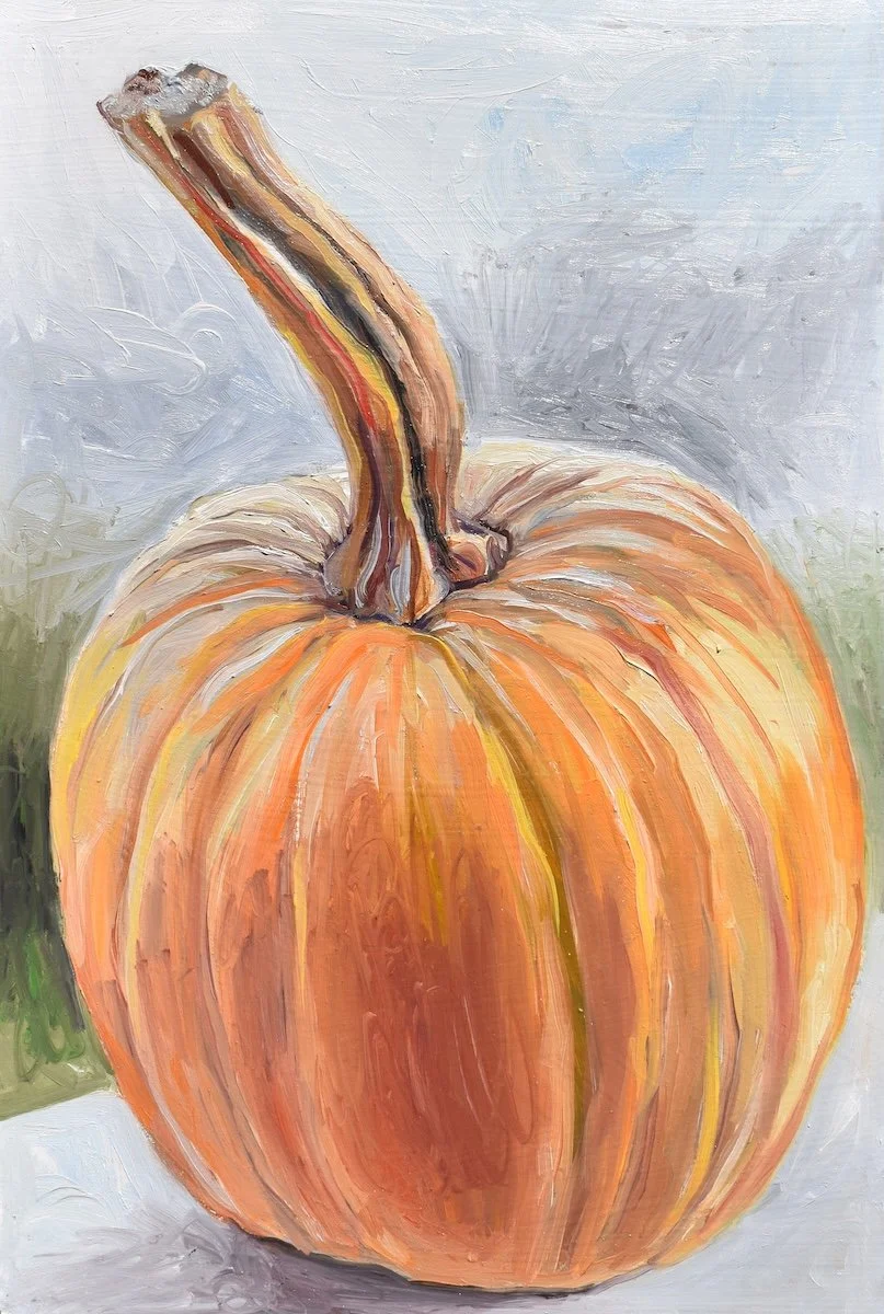 Pumpkin, 2026, oil on panel, 12 x 8 inches