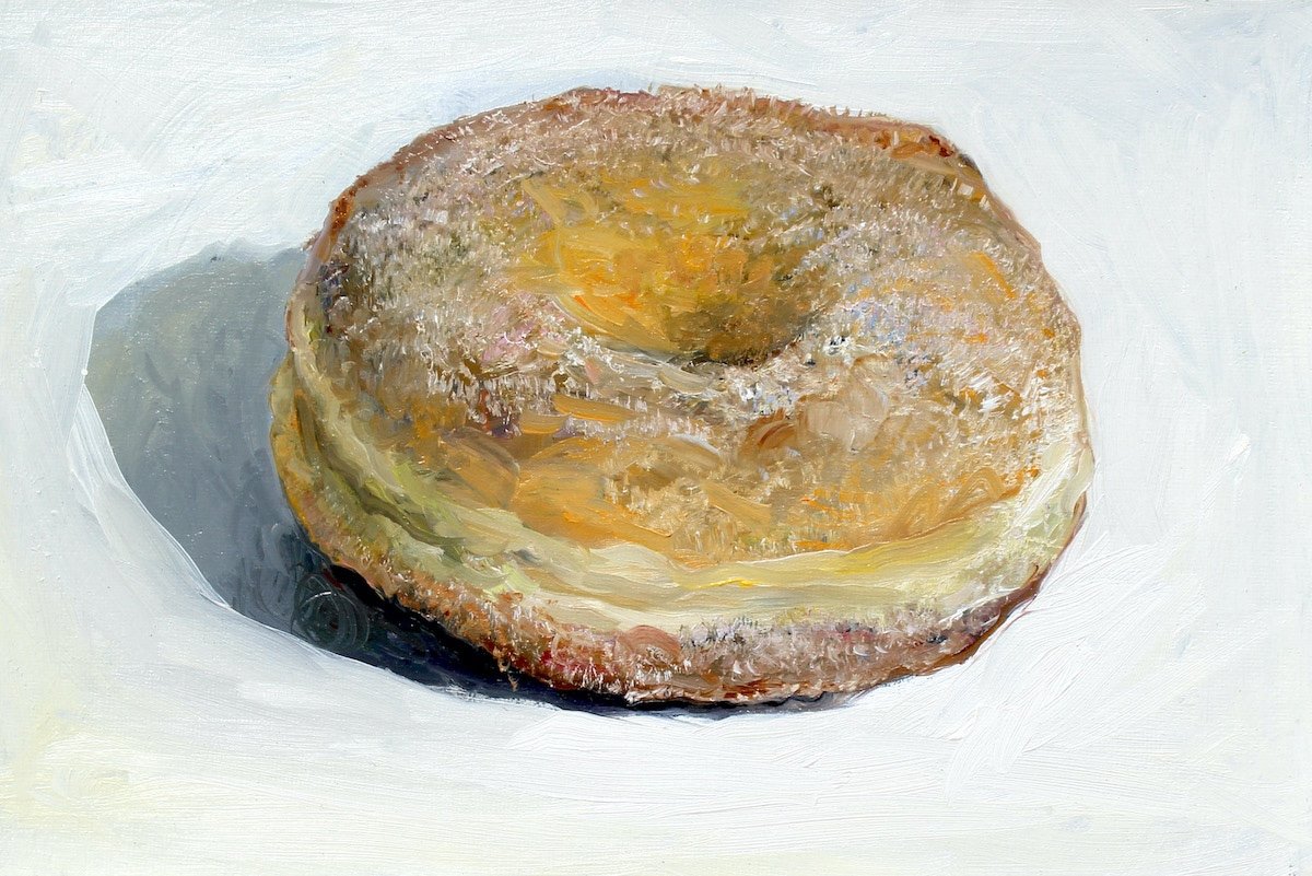 Sugar Donut, 2023, oil on canvas, 7 x 10 inches