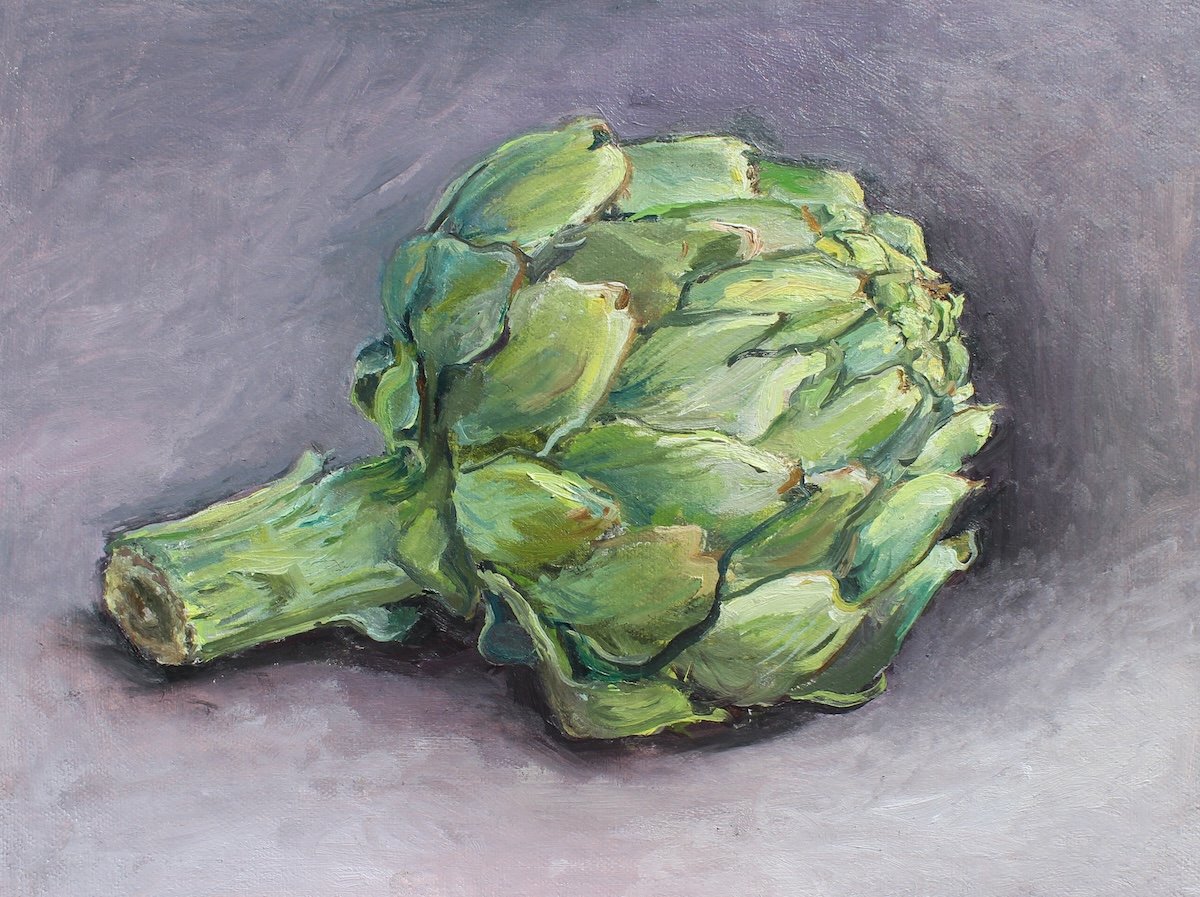 Artichoke, 2023, oil on canvas, 9 x 12 inches