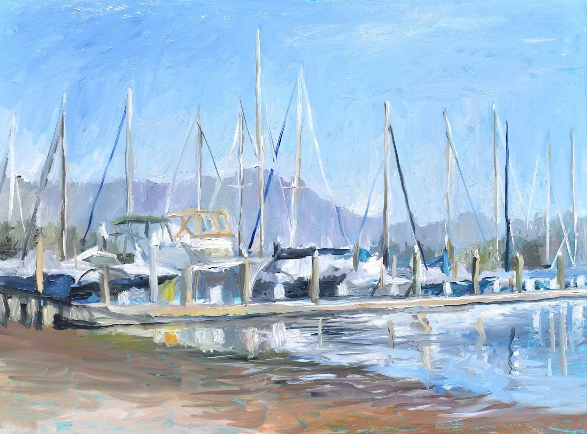 Sausalito Beach, 2026, oil on panel, 12 x 16 inches