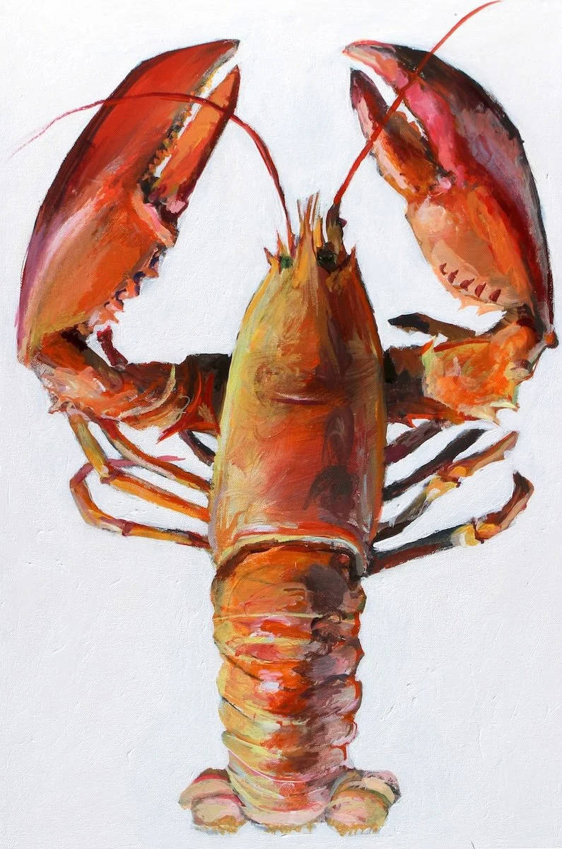 Maine Lobster, 2025, acrylic on canvas, 24 x 16 inches, SOLD