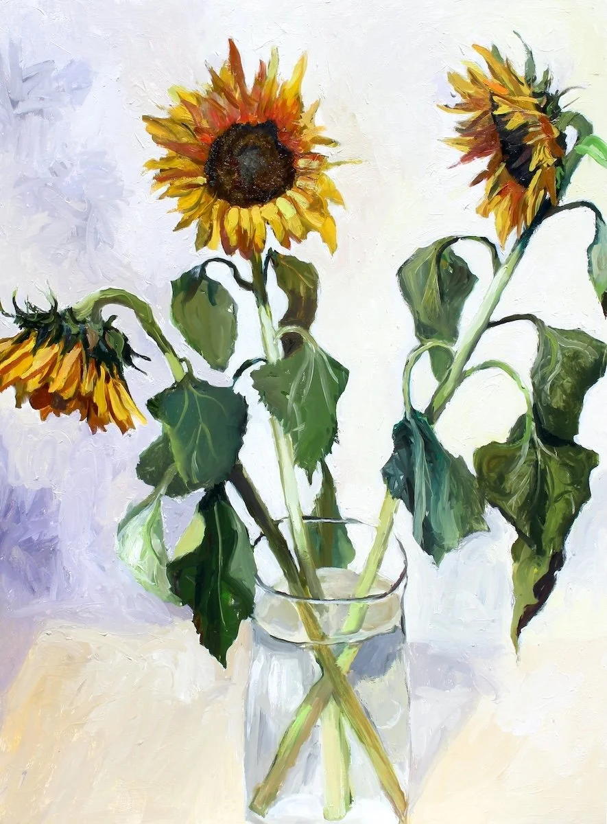 Sunflowers, 2025, oil on canvas, 24 x 18 inches