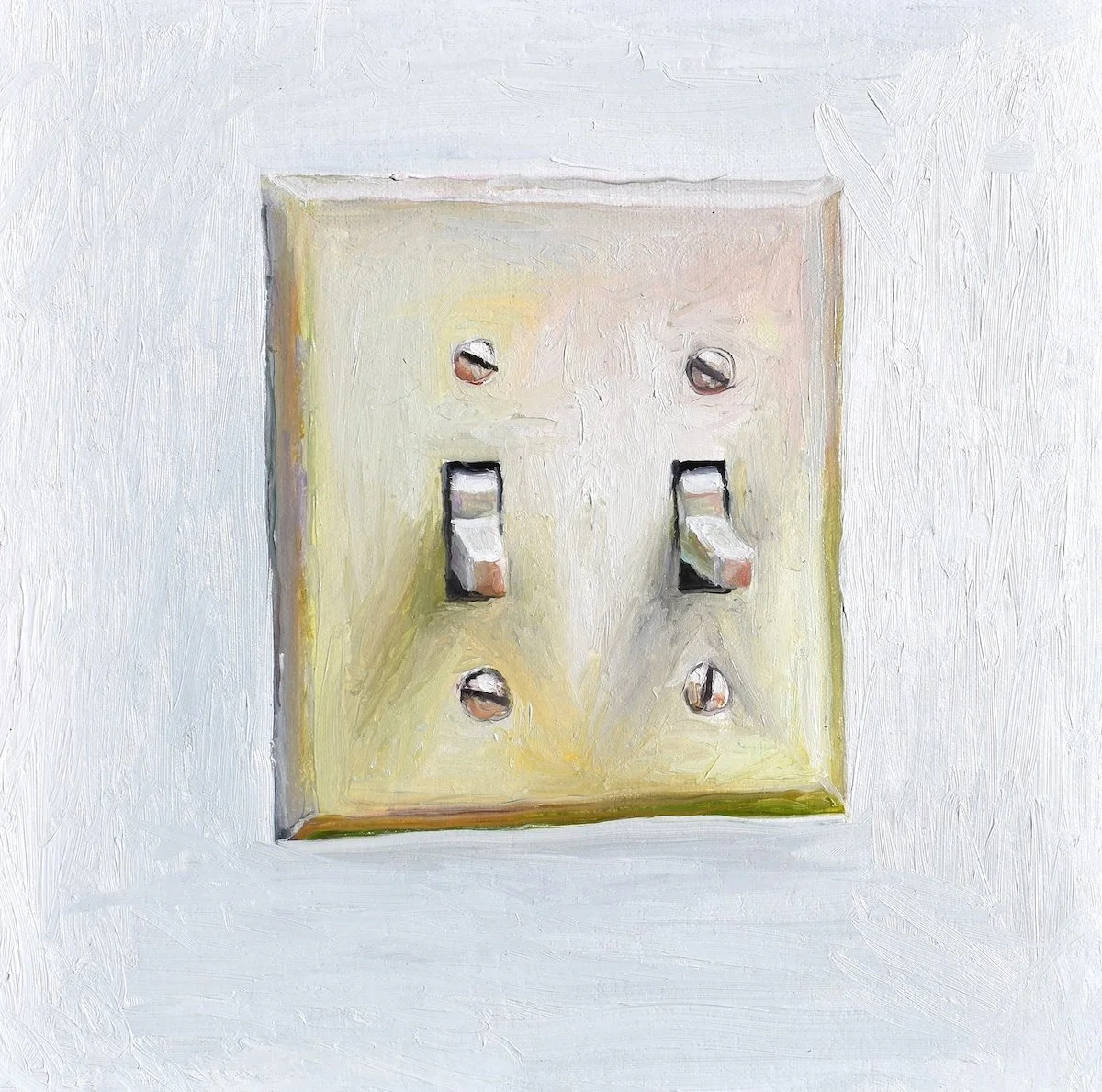 Light Switch, 2026, oil on canvas, 10 x 10 inches
