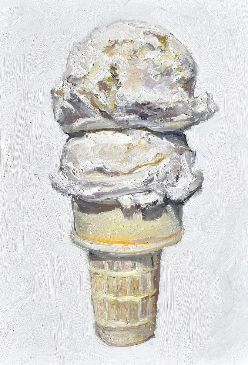 Double Vanilla, 2026, oil on panel, 9 x 7 inches
