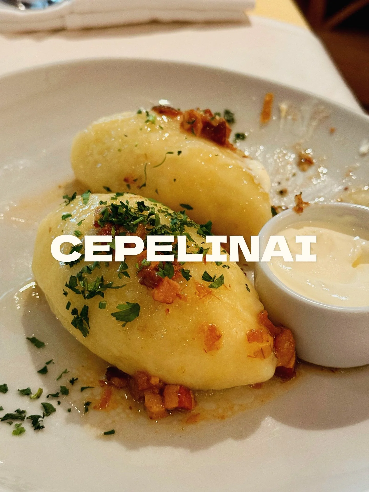 The name cepelinai (pl) or zeppelins comes from its shape. These elongated, oblong looking dumplings used to be known as didžkukuliai, aka the big dumplings, and have been re-named for its remarkable resemblance of the Count Ferdinand von Zeppelin&rs