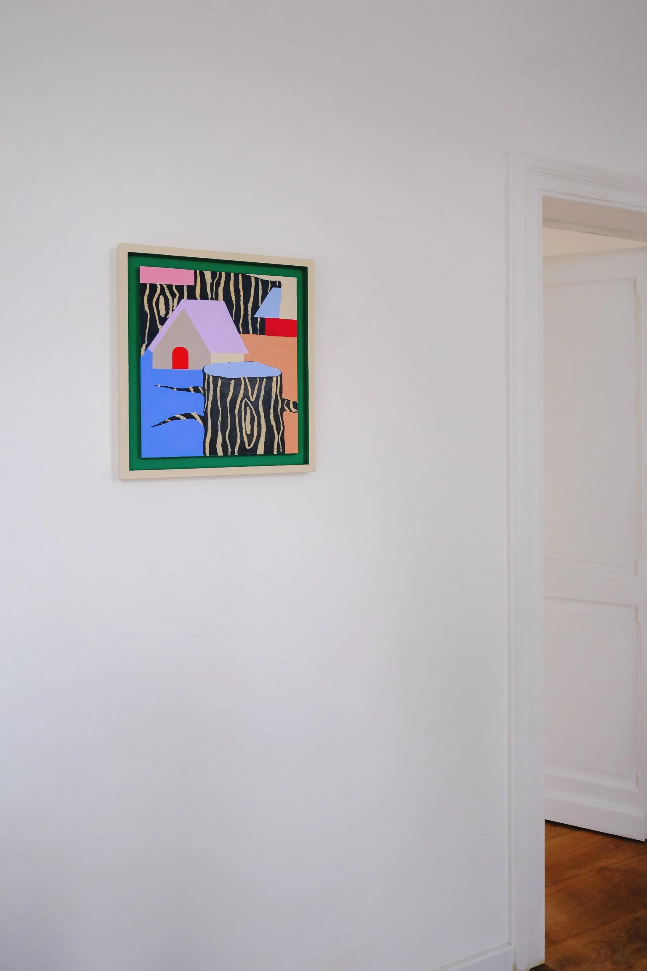 huis van hout, 2026 / acryl en vetkrijt op MDF / prijs op aanvraag