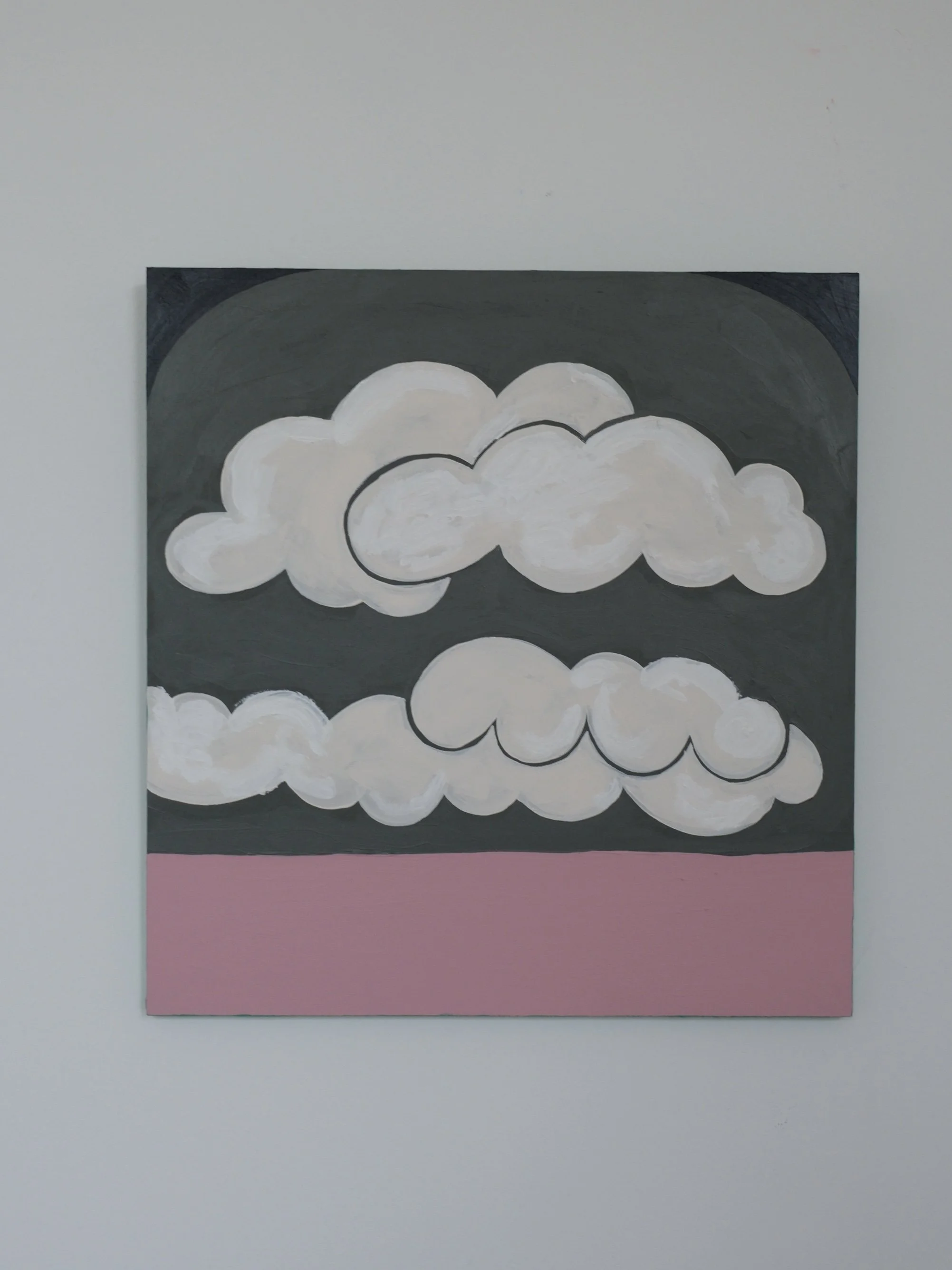 bewolkt, 2026 / acryl, oliestick op mdf / 34,5 x 37 cm