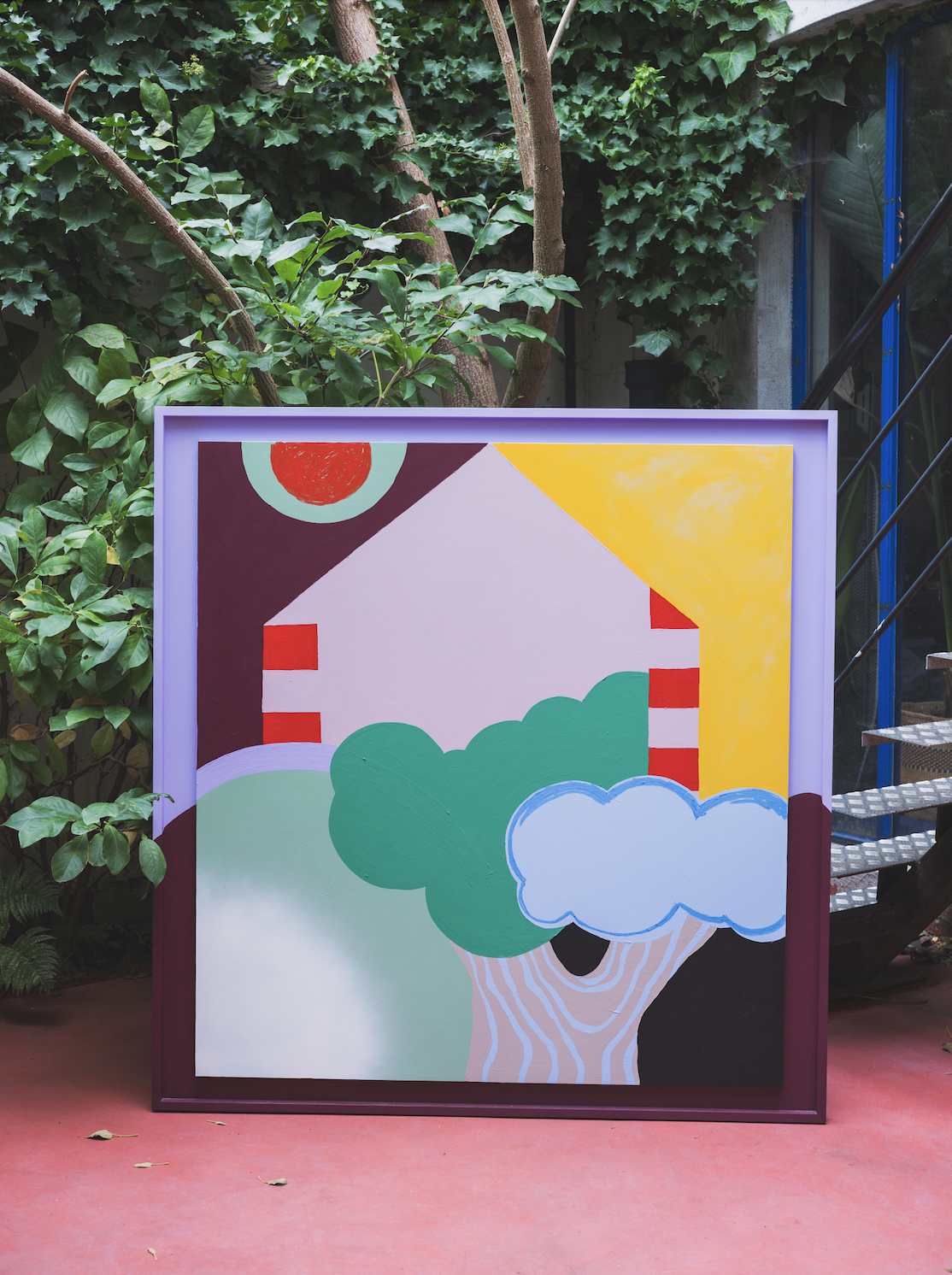 van eigen bodem, 2025 / acryl en oliepastel op MDF / 142cm x 138 cm