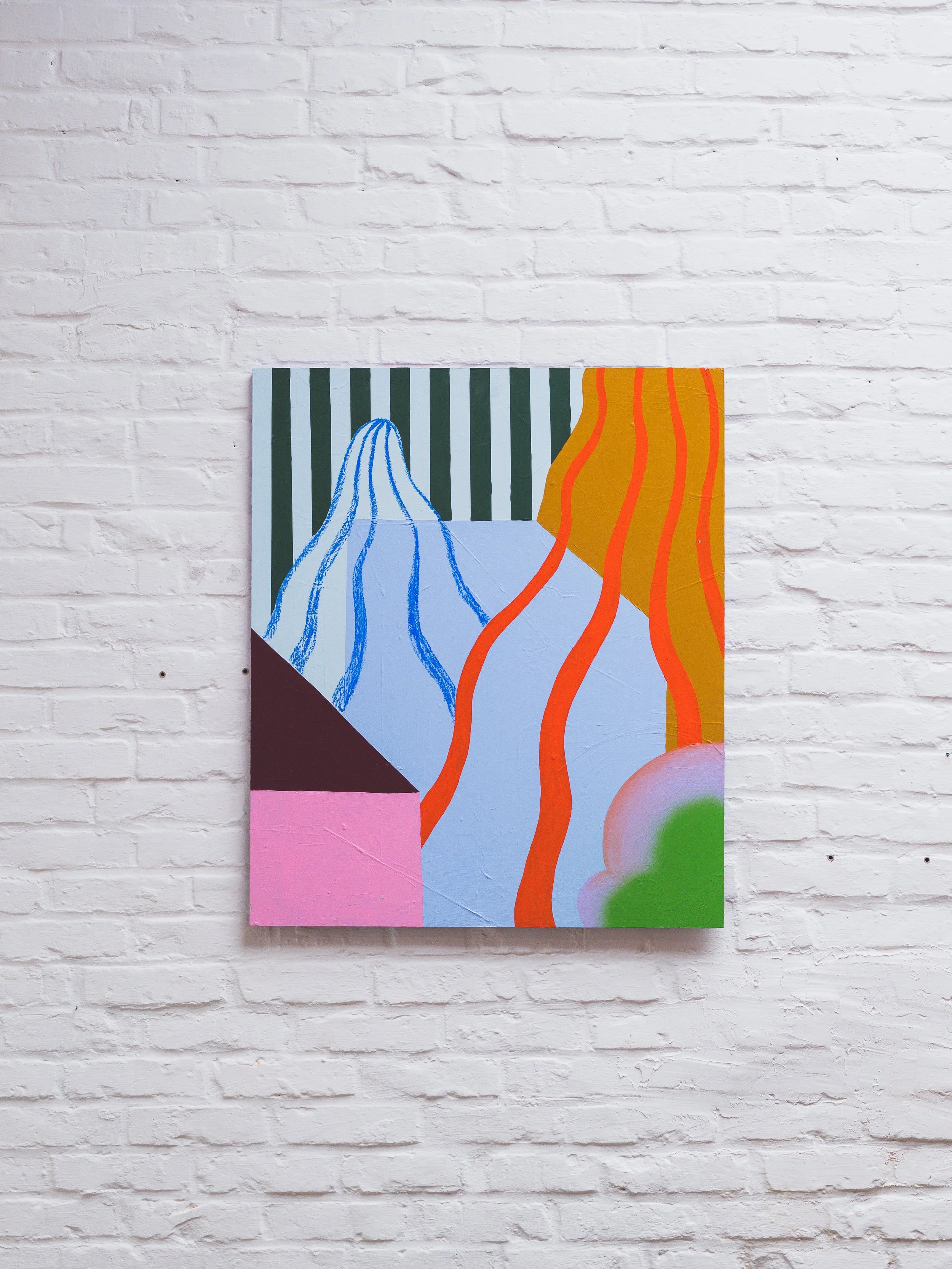 onverharde weg / acryl en oliepastel op MDF / 60x 75 cm (verkocht)