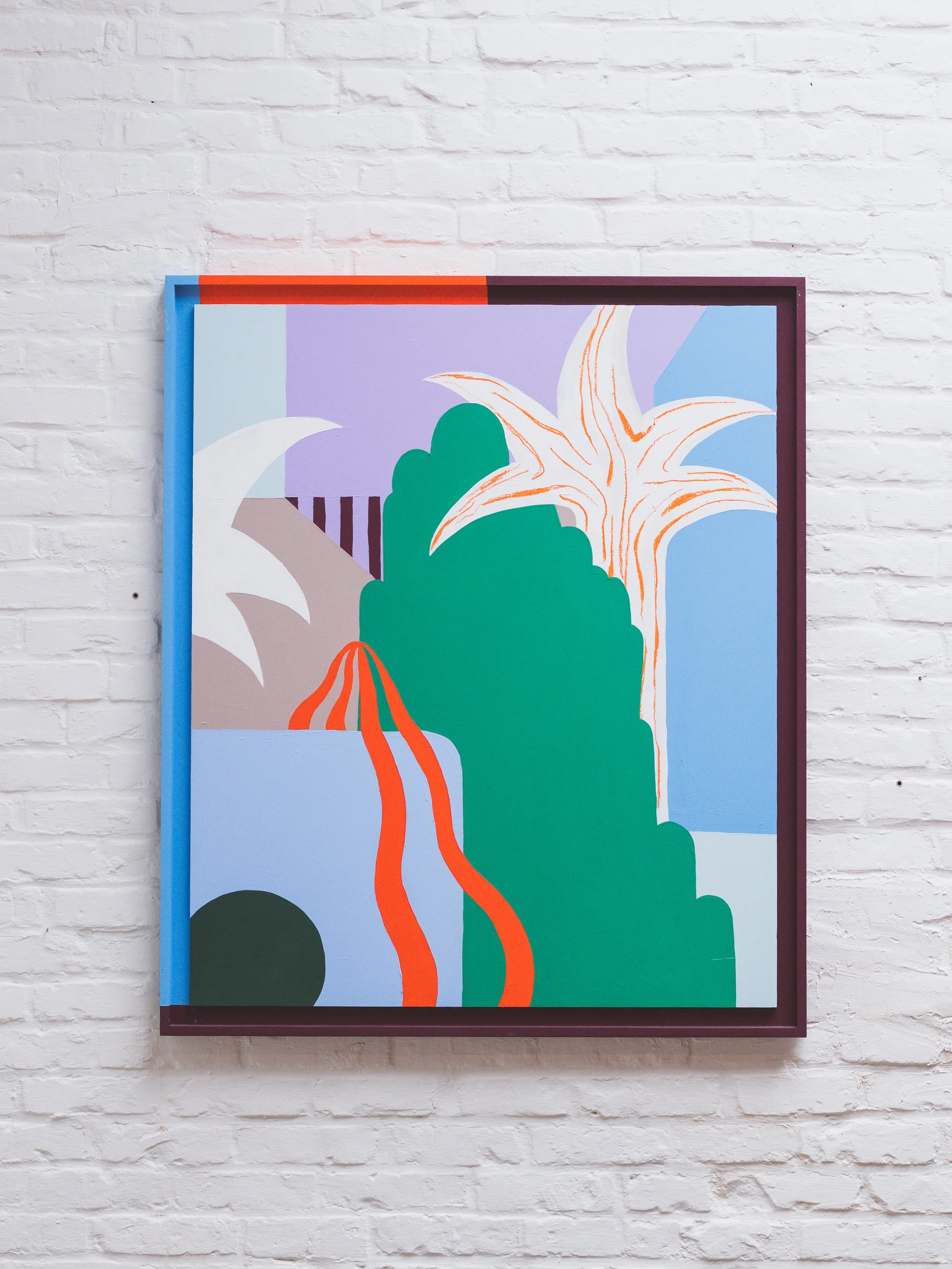 tuin bij huisnummer 445 / acryl en vetkrijt op MDF / 85 x 100 cm