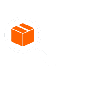 A magnifying glass focusing on an orange cube.