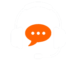 Headset with a speech bubble icon in the center