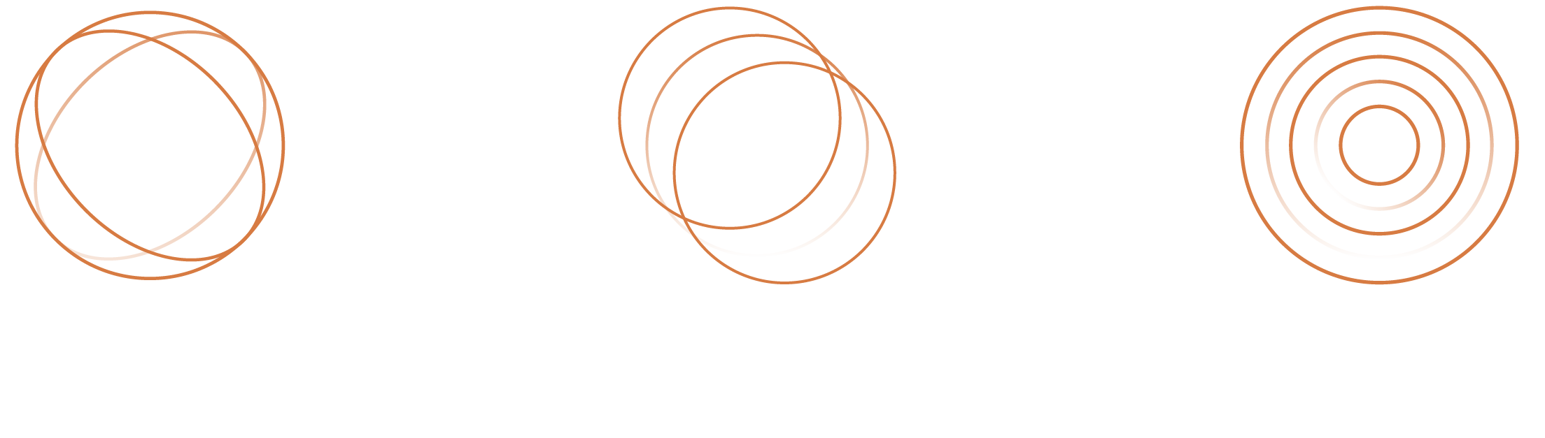 Three diagrams showing the progression of shapes from a circled structure to concentric circles, with the words 'SCULPT', 'STRENGTHEN', and 'SUSTAIN' underneath.