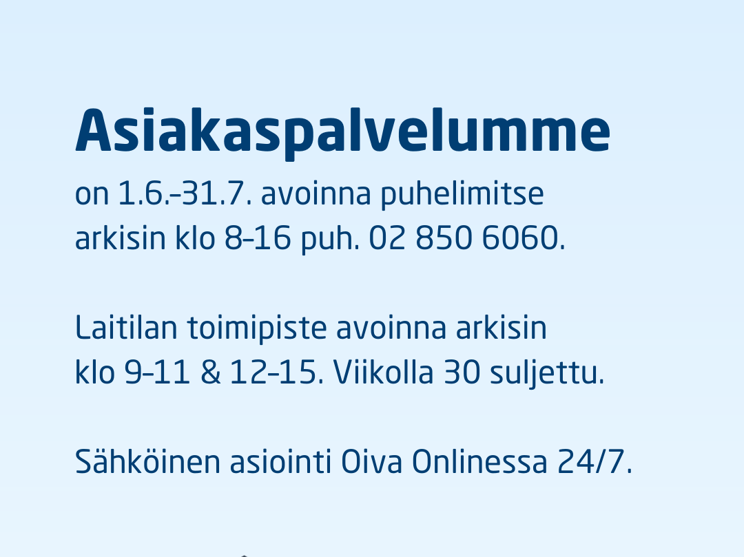 Aukiolomme kesällä
