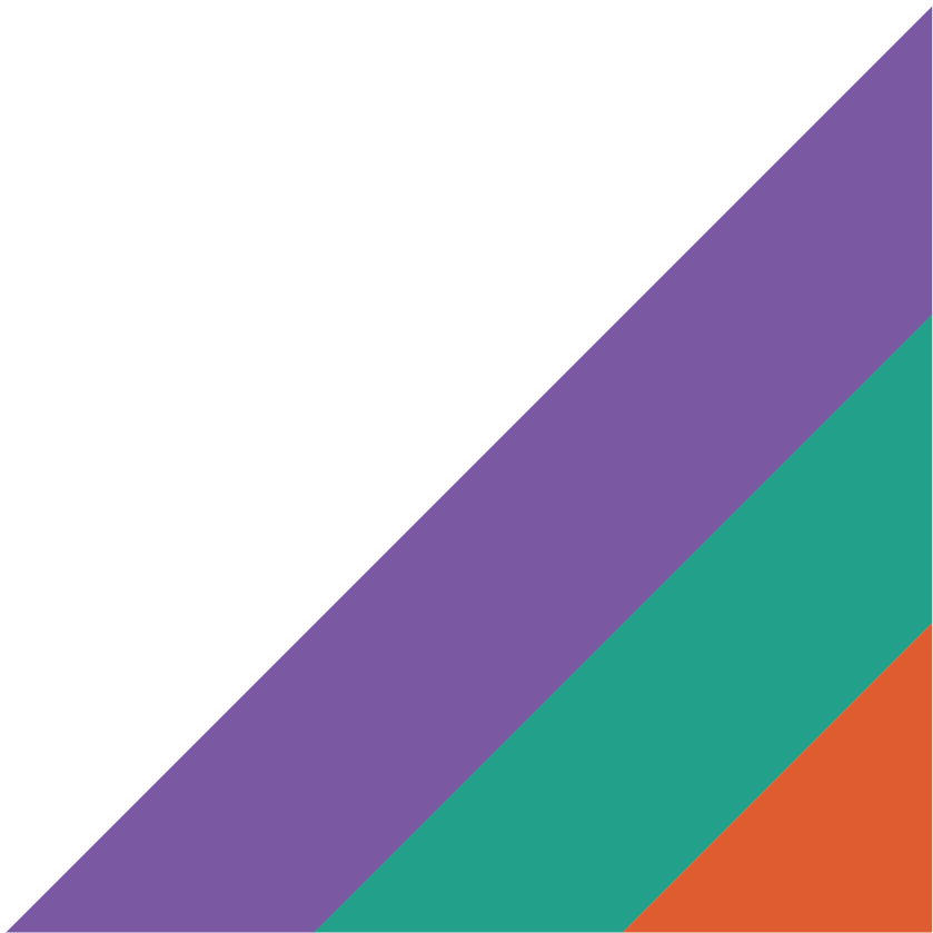 Diagonal stripes in black, purple, teal, and orange colors.