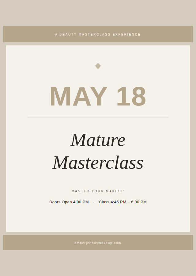 May 18 Mature Master Your Makeup Ages 50+ VIP Goodie Bag & Front Row