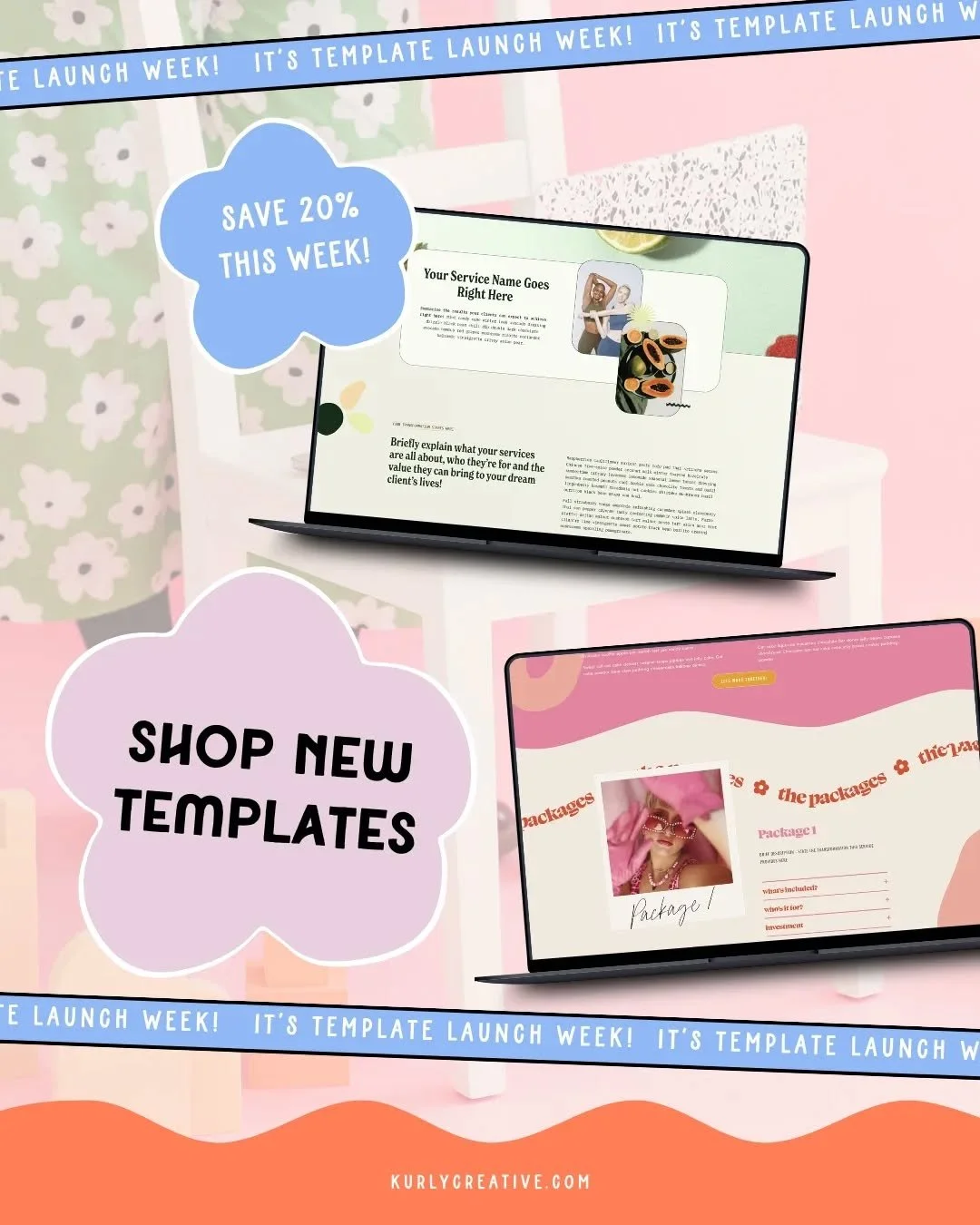🎉&nbsp;They're finally&nbsp;here!&nbsp;🎉

I am sooo excited to announce the launch of my new Kurly Creative 2.0 Squarespace templates! Yay!

These babies have had a serious upgrade with more pages, more bonus goodies, and new improved designs built