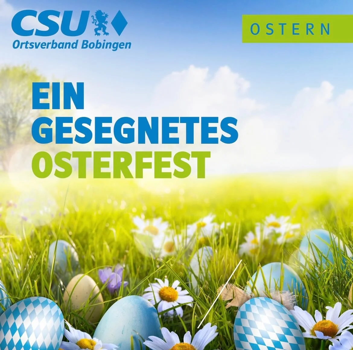 Ein frohes Osterfest w&uuml;nscht Ihnen die CSU Bobingen 🌸 #ostern #csubobingen #csu