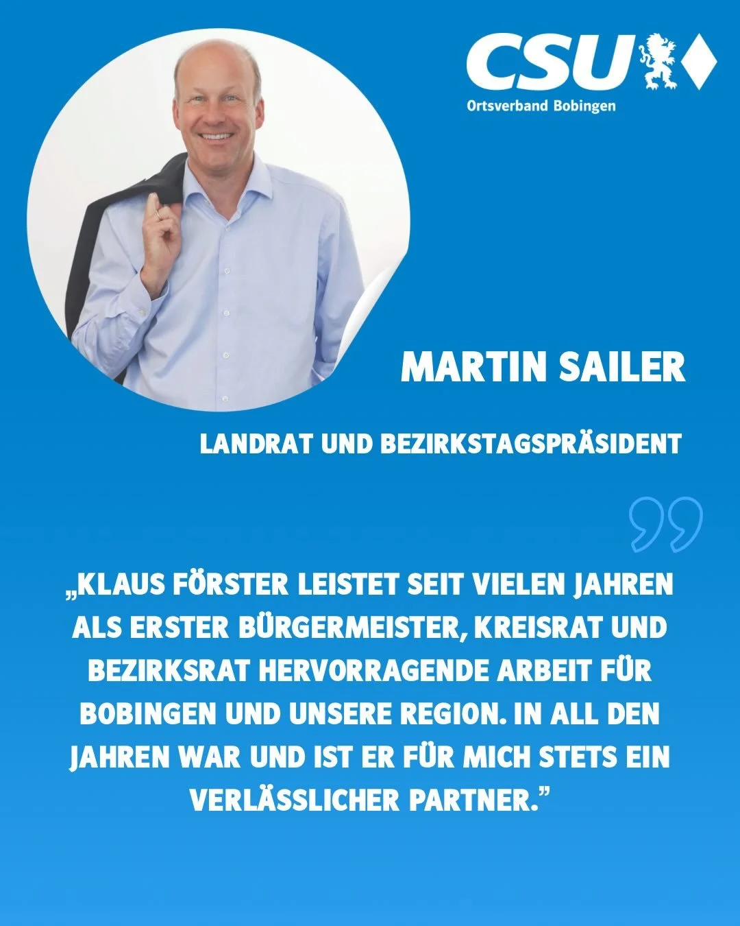 Was sagen eigentlich andere &uuml;ber unseren ersten B&uuml;rgermeister Klaus F&ouml;rster? Hier die Aufl&ouml;sung.