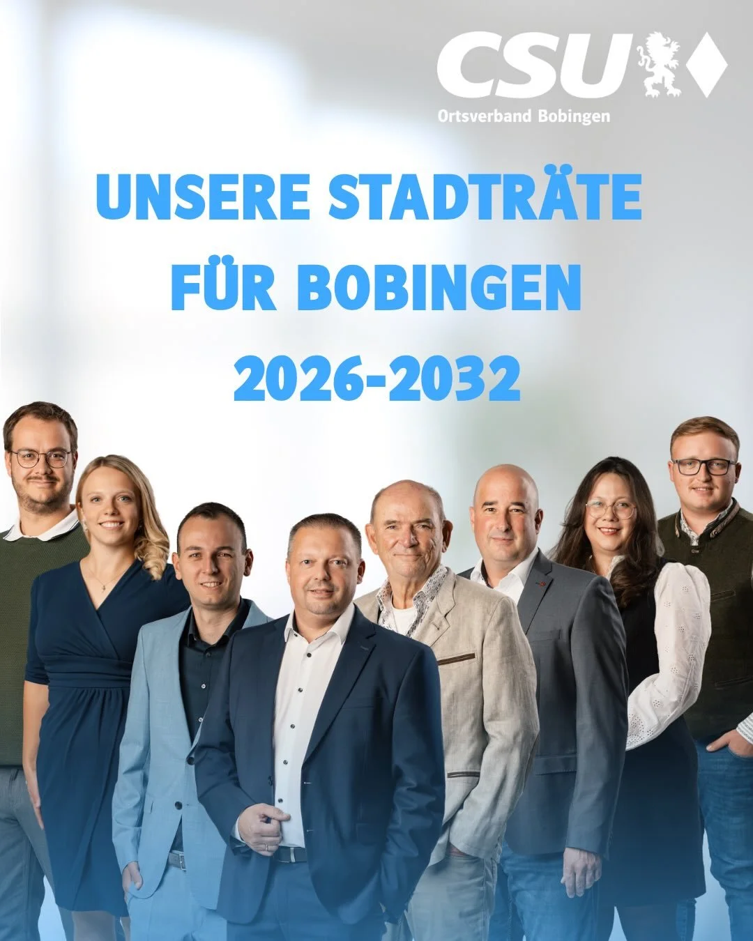 Unser Team f&uuml;r Sie im Bobinger Stadtrat f&uuml;r die Legislaturperiode 2026-2032