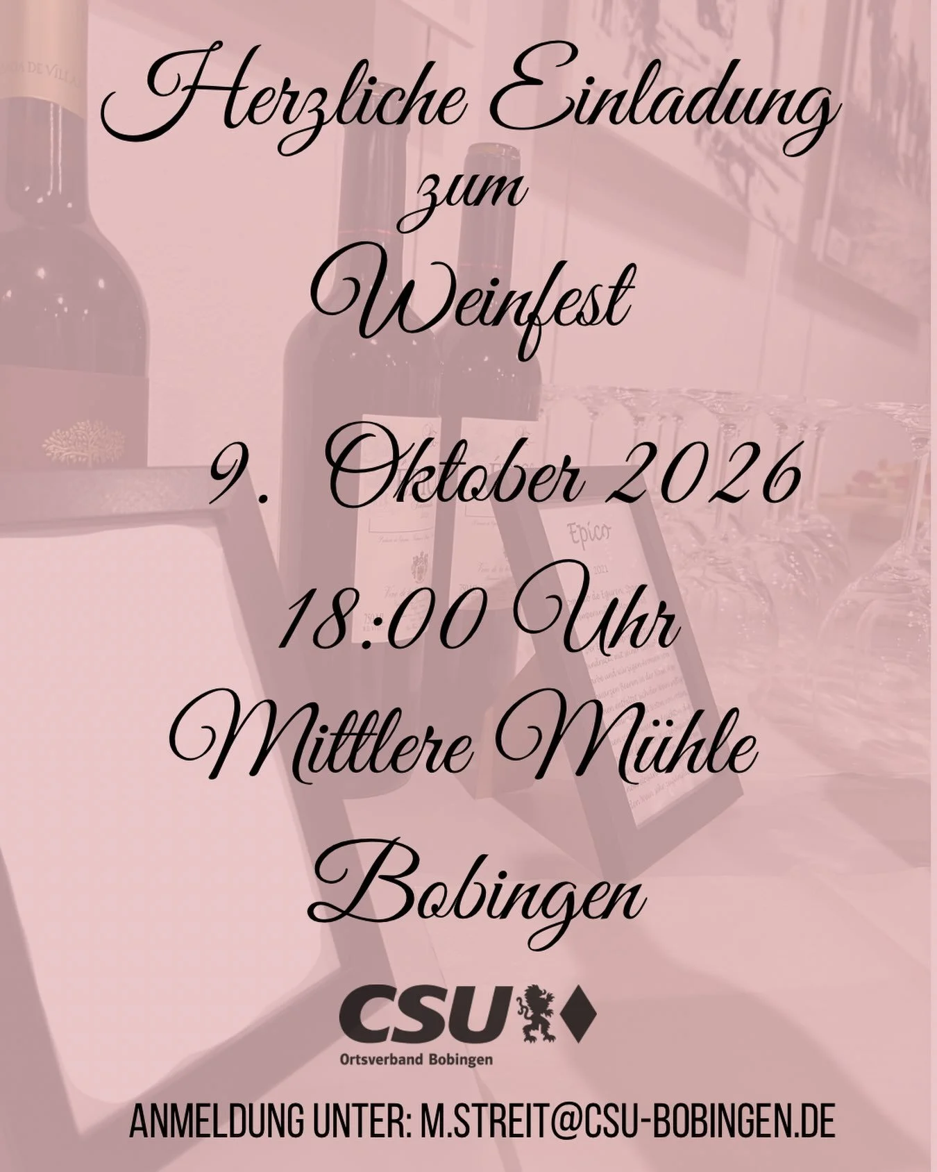 Wir laden Sie herzlich zu unserem Weinfest ein.