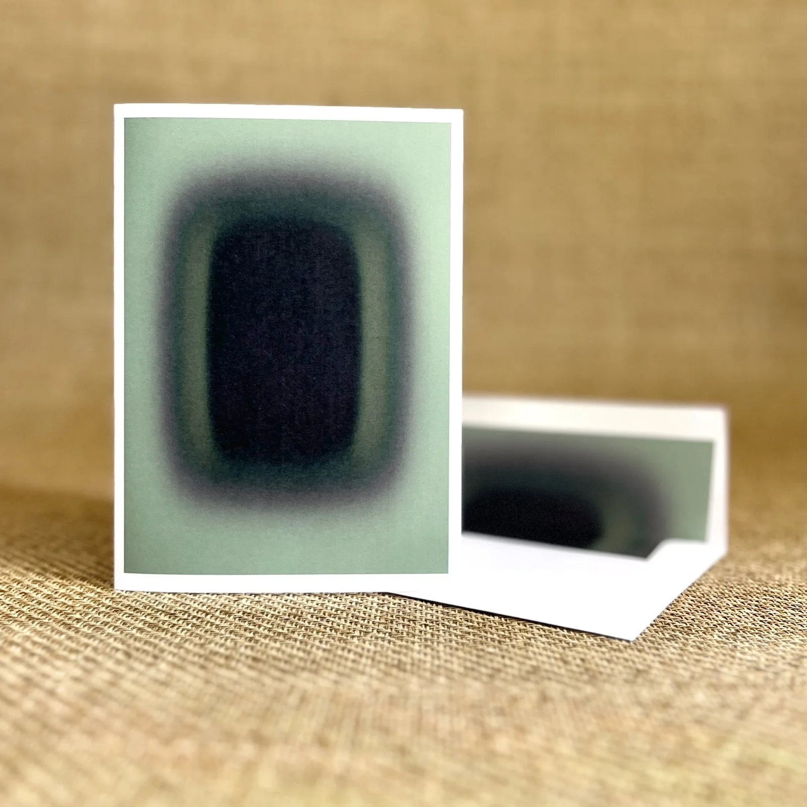 A6 Blank Note Card with Custom Envelope Liner • Blur Continuum in Black Emerald