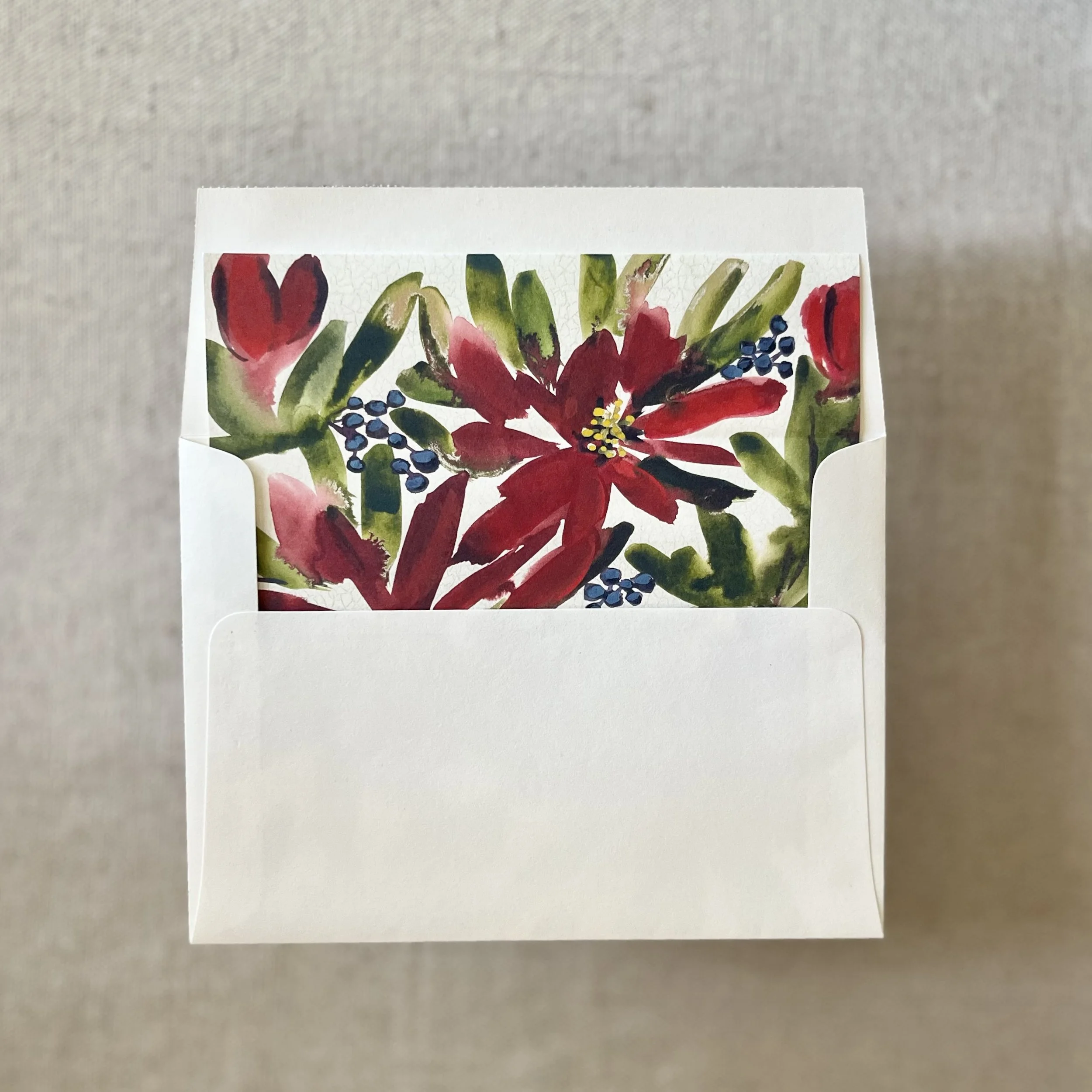 Holiday Cheer Floral Envelope Liner for A7 Envelopes (10 Pack)