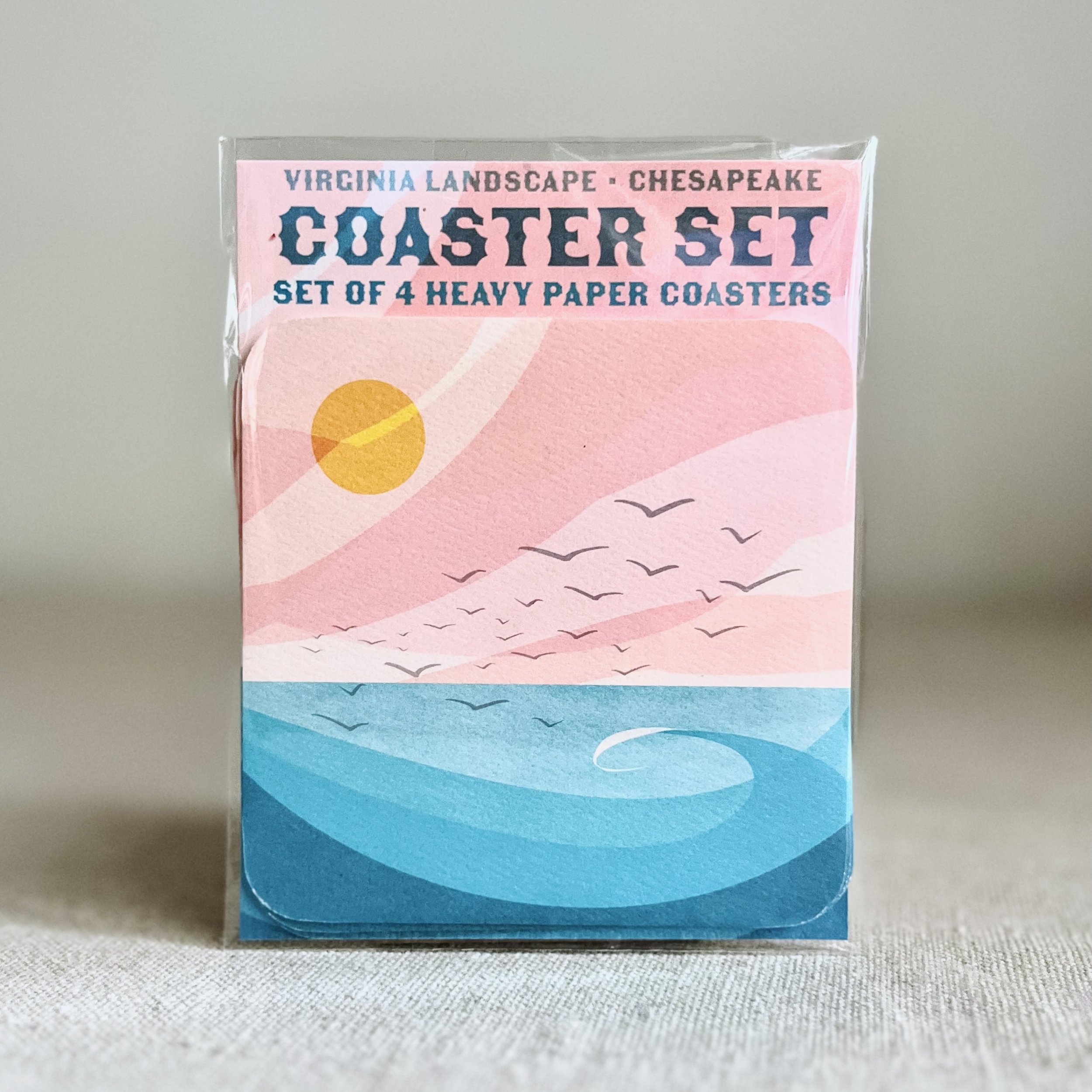 Set of Four Paper Coasters • Virginia Landscape Series: Chesapeake Bay