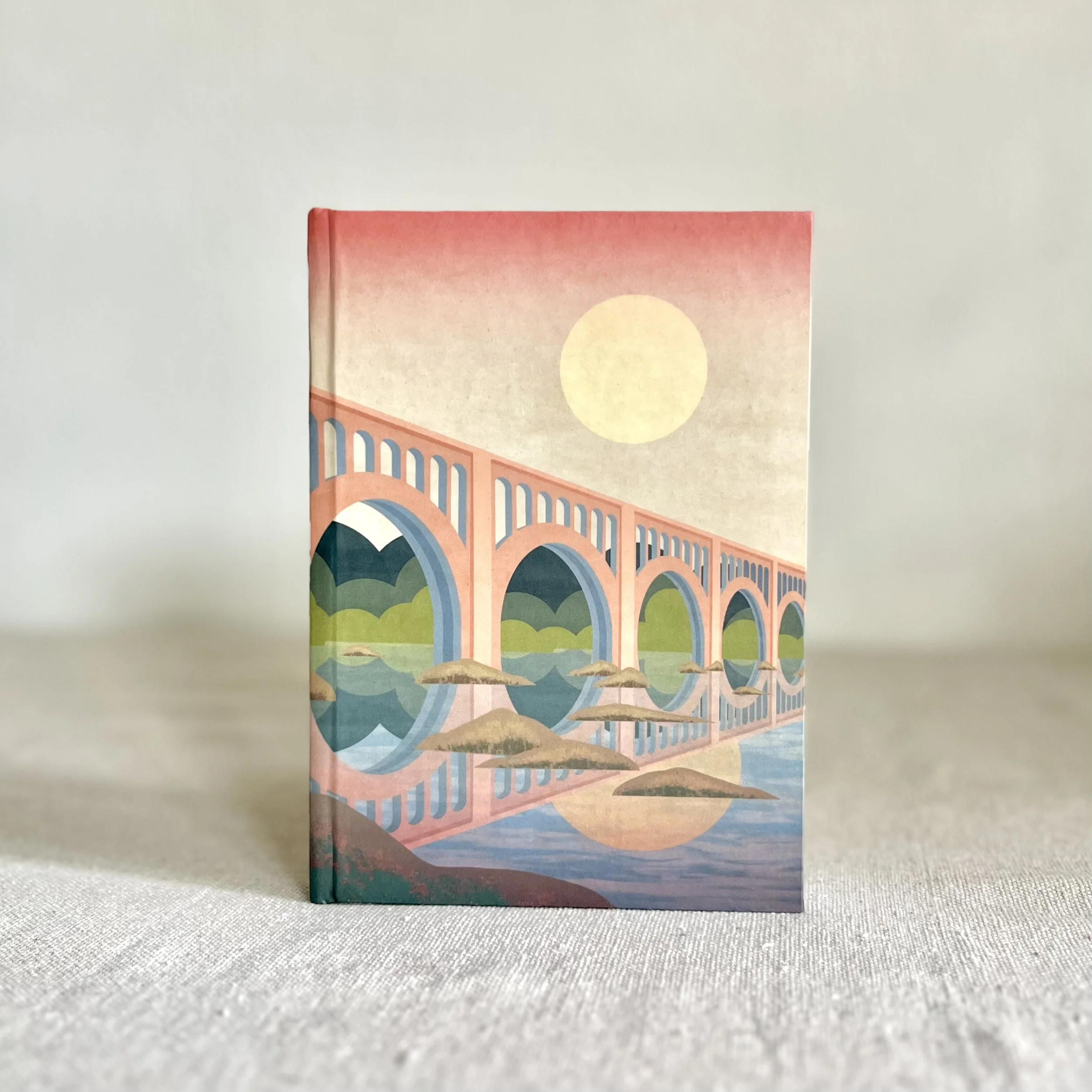 Moon Over Richmond Train Bridge Hardcover Journal