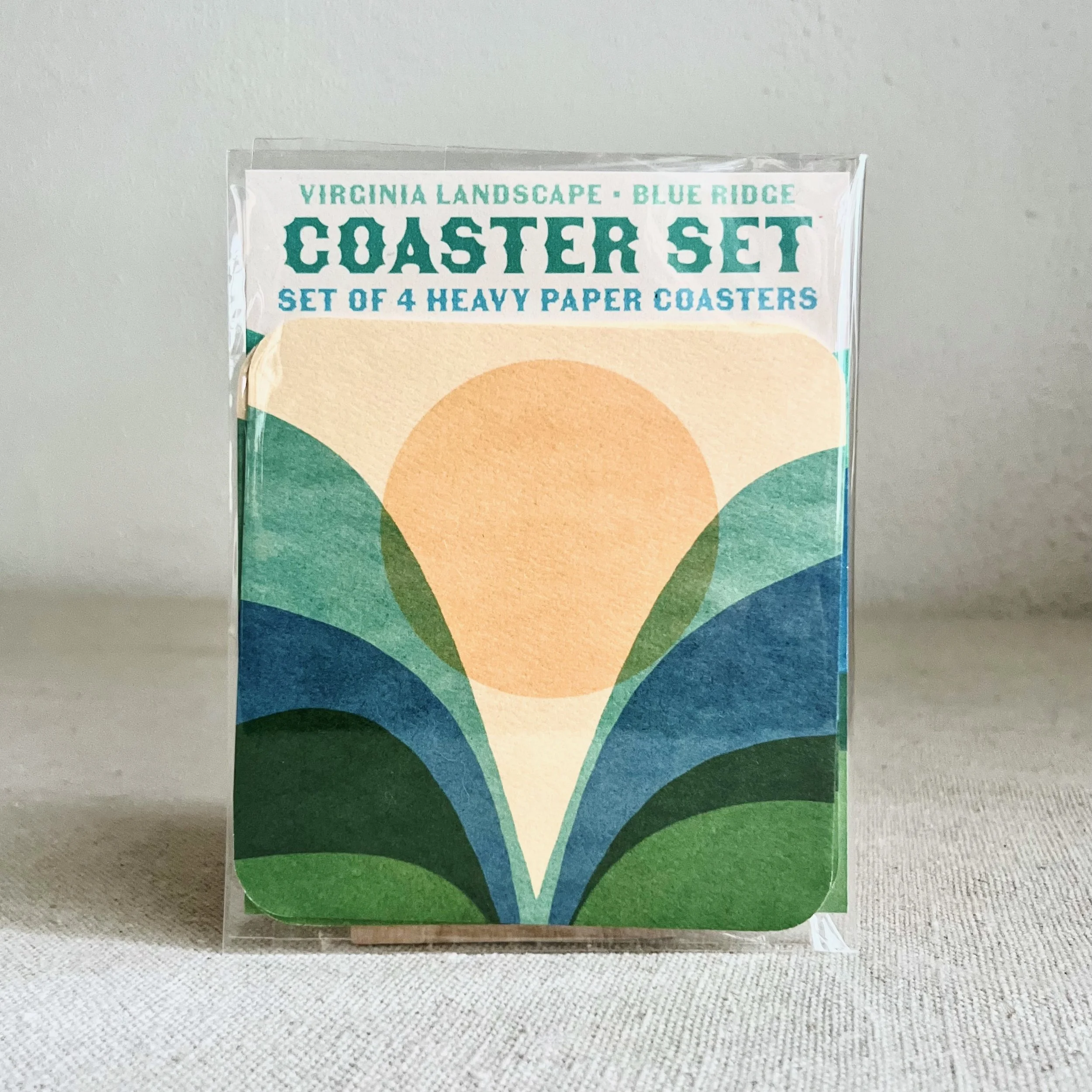 Set of Four Paper Coasters • Virginia Landscape Series: Blue Ridge Mountains