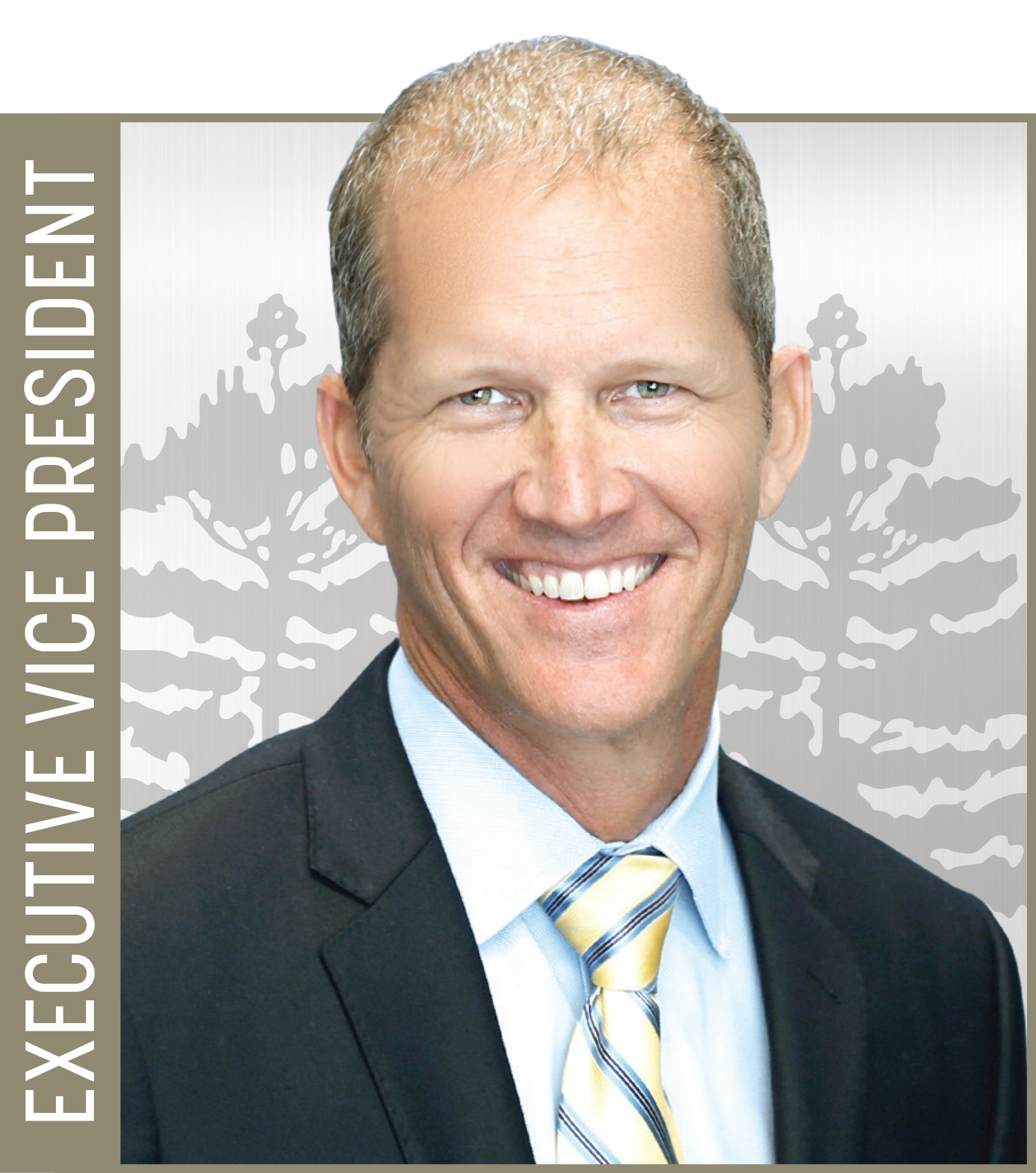 A smiling Colby Franks in a dark suit jacket and light blue shirt, "Executive Vice-President" text appears in bar along side of photo.