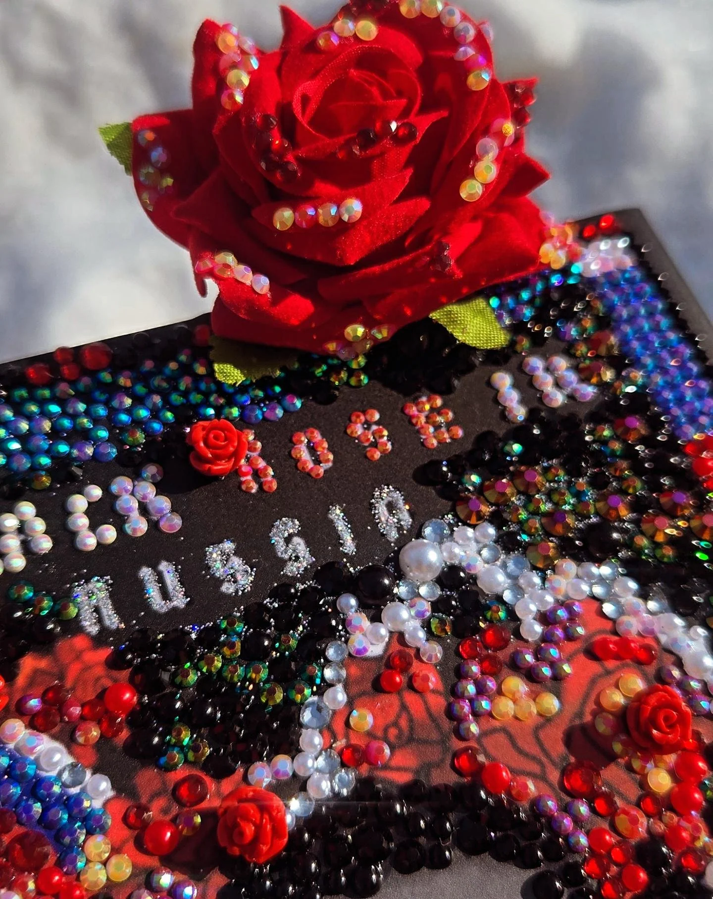 A Black Rose In Russia Bedazzled Hard Cover